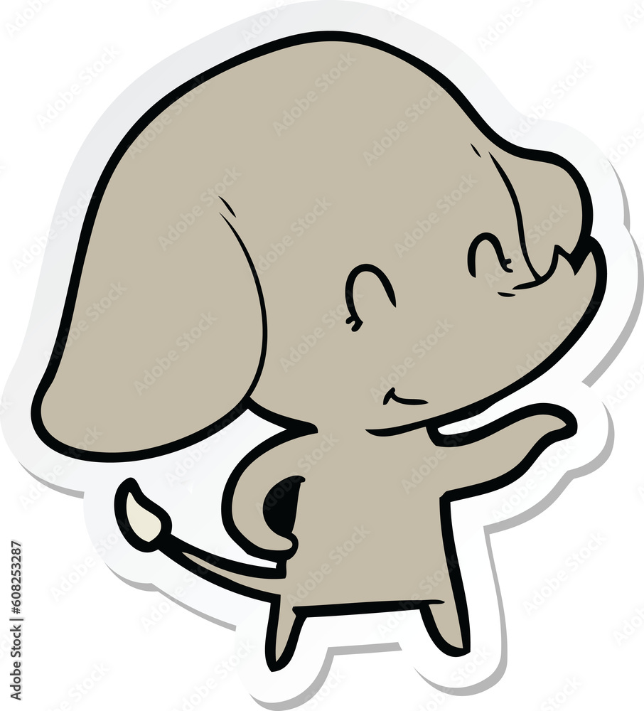 sticker of a cute cartoon elephant sticker of a cute cartoon elephant