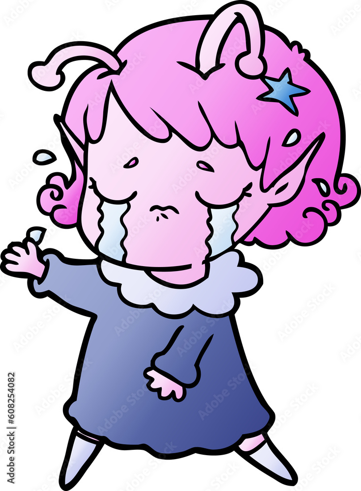 cartoon crying alien girl cartoon crying alien girl