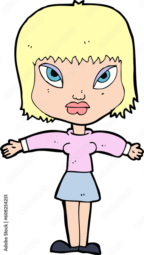 cartoon woman with outstretched arms cartoon woman with outstretched arms