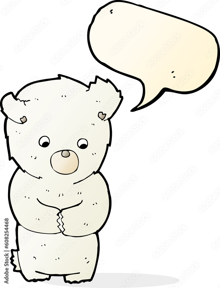 cute cartoon polar bear with speech bubble cute cartoon polar bear with speech bubble
