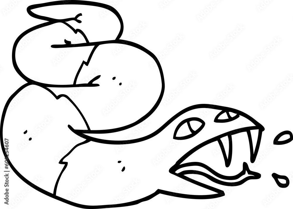 black and white cartoon hissing snake black and white cartoon hissing snake