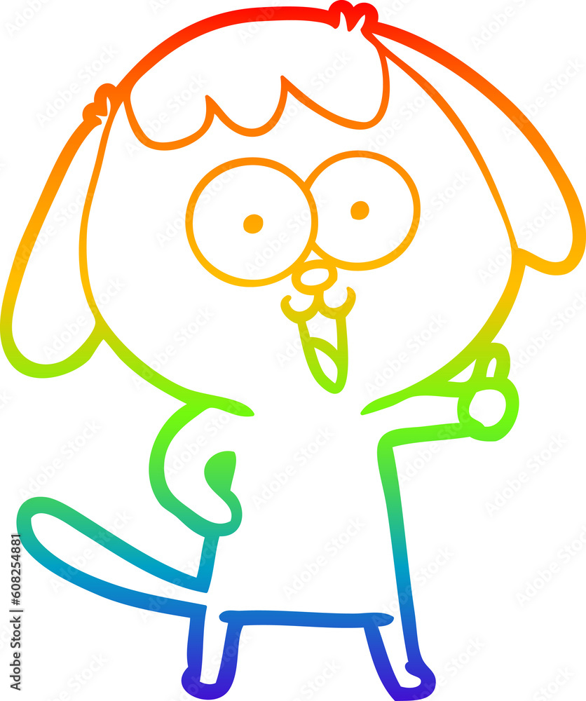 rainbow gradient line drawing of a cute cartoon dog rainbow gradient line drawing of a cute cartoon dog