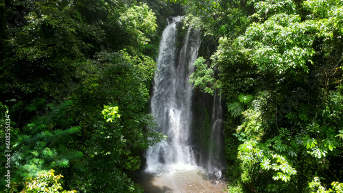 Labuhan Kebo waterfall. Labuhan Kebo waterfall is a beautiful multi tier stream situated in a lush green valley.	