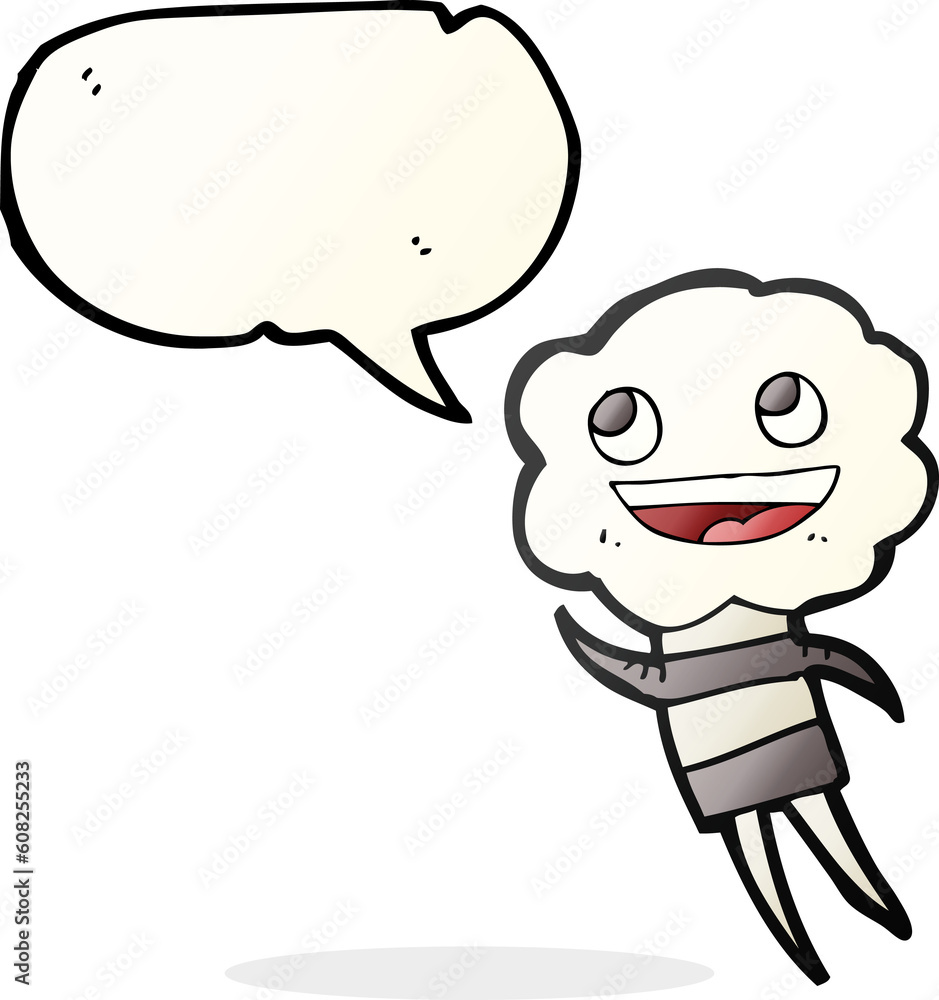 freehand drawn speech bubble cartoon cute cloud head creature freehand drawn speech bubble cartoon cute cloud head creature
