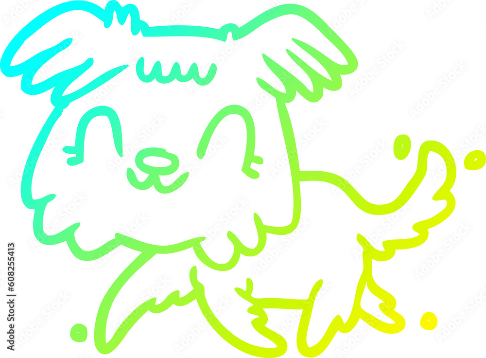 cold gradient line drawing of a little dog cold gradient line drawing of a little dog