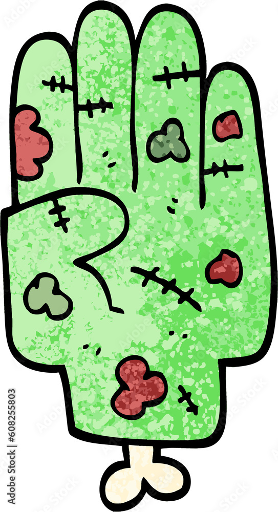 grunge textured illustration cartoon zombie hand grunge textured illustration cartoon zombie hand