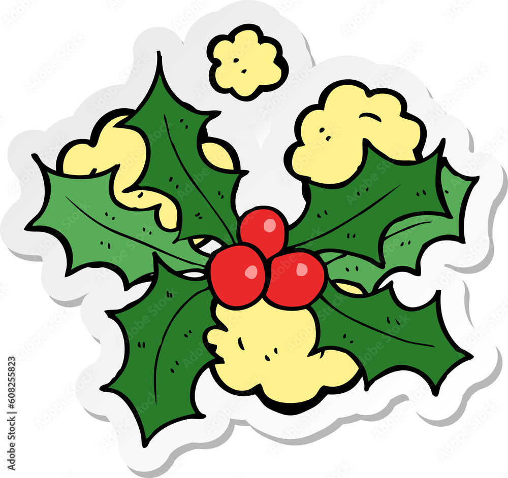 Naklejka premium sticker of a cartoon holly