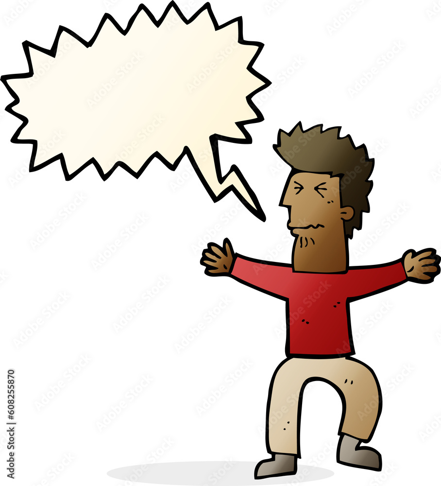 cartoon stressed out man with speech bubble cartoon stressed out man with speech bubble