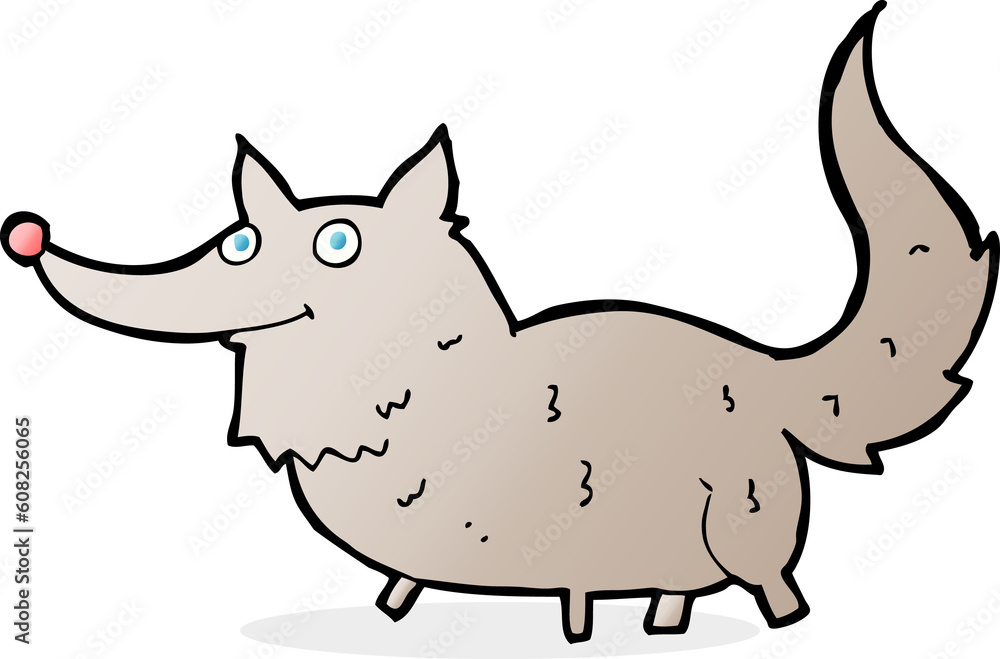 cartoon little wolf