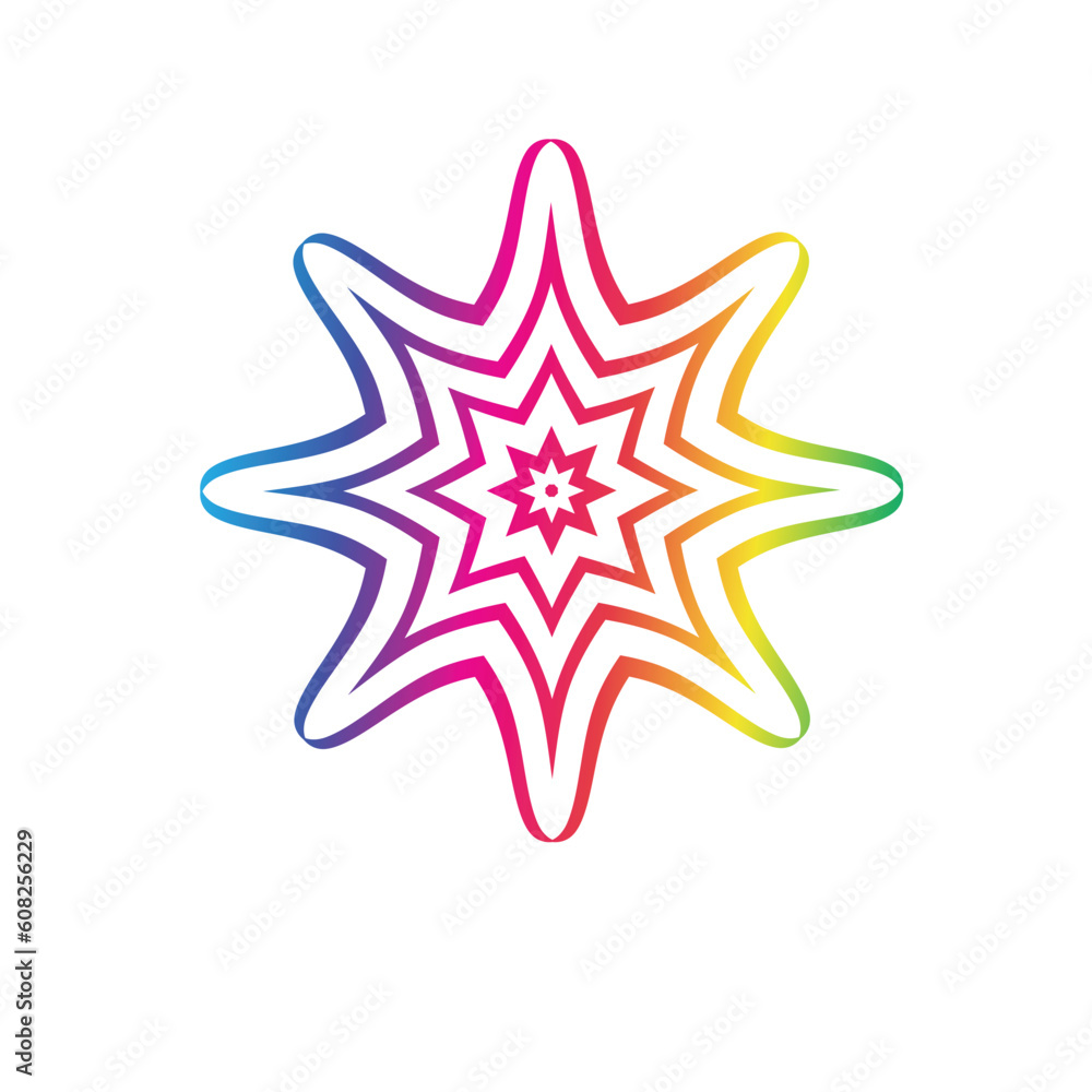 Obraz premium Colorful star icon on white background for graphic and web design. Simple vector sign. Internet concept symbol for website button or mobile app