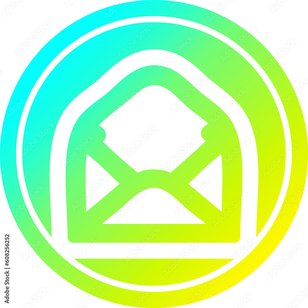 envelope letter circular icon with cool gradient finish envelope letter circular icon with cool gradient finish