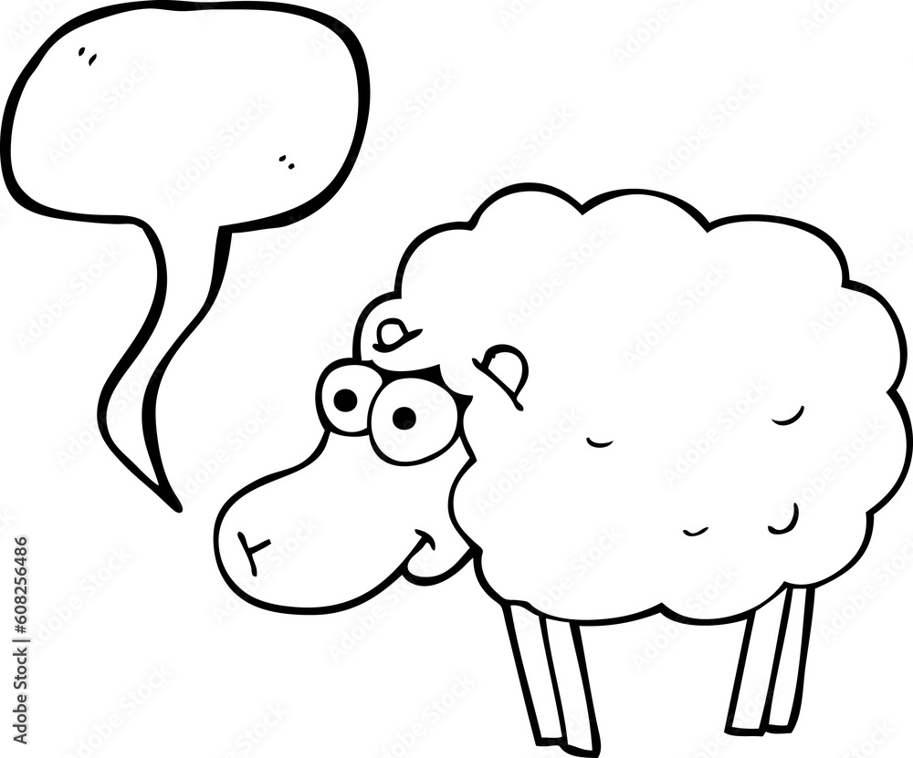 funny freehand drawn speech bubble cartoon sheep funny freehand drawn speech bubble cartoon sheep