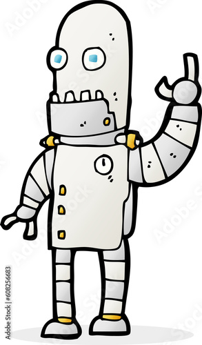 cartoon waving robot