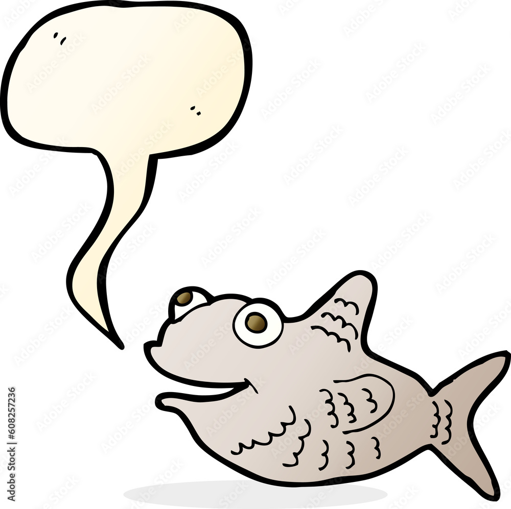 cartoon happy fish with speech bubble cartoon happy fish with speech bubble