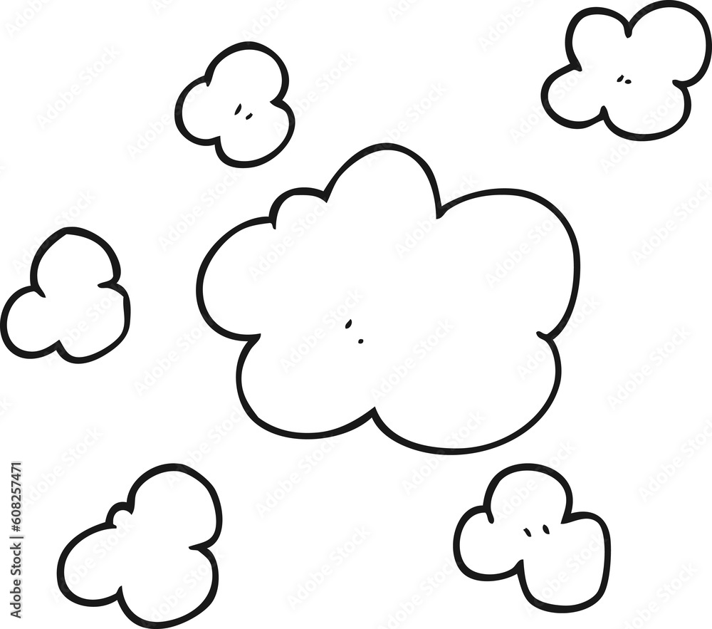 freehand drawn black and white cartoon steam clouds freehand drawn black and white cartoon steam clouds