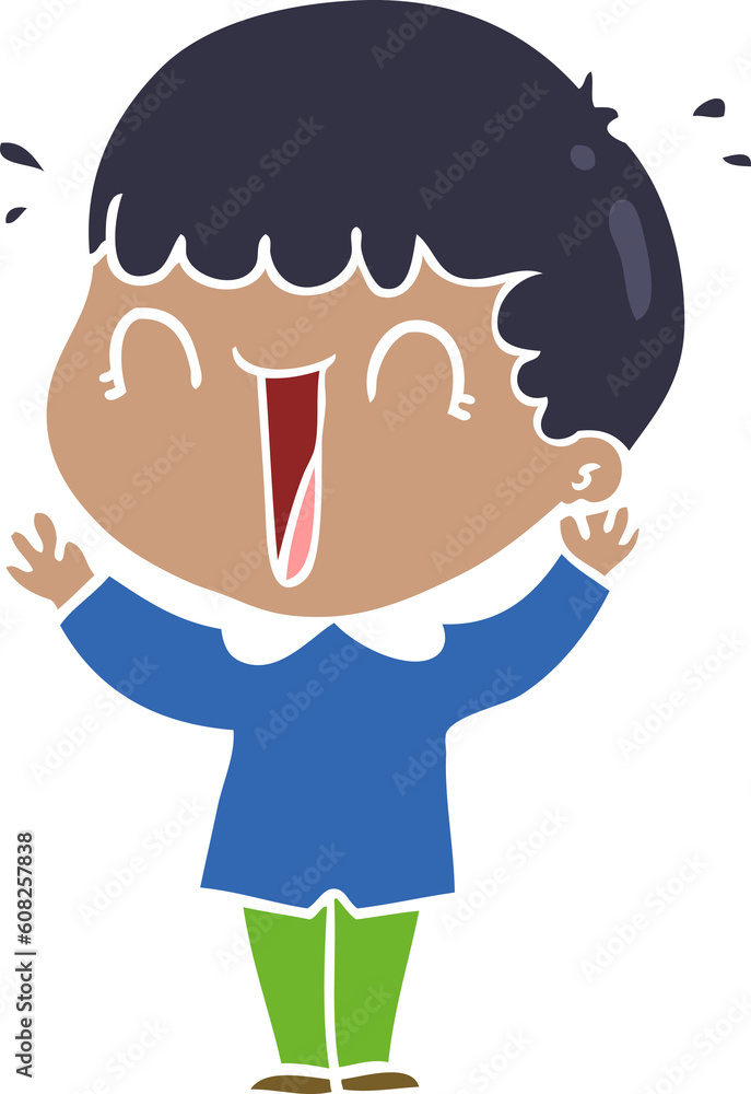 laughing flat color style cartoon man laughing flat color style cartoon man