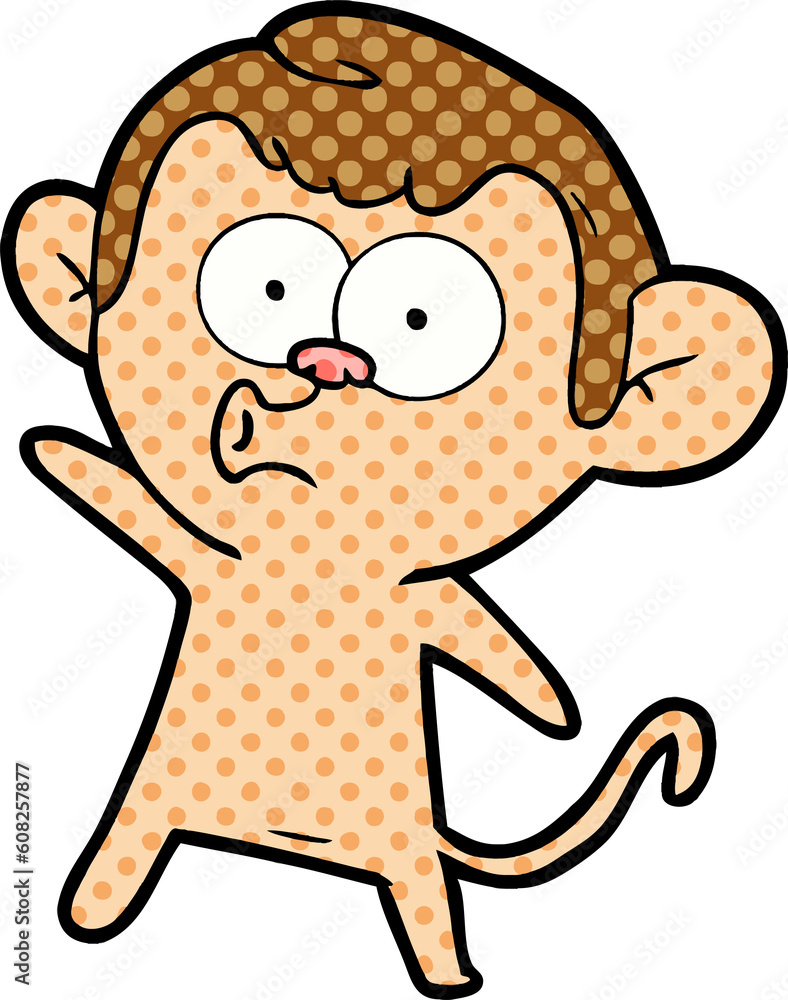 Obraz premium cartoon surprised monkey