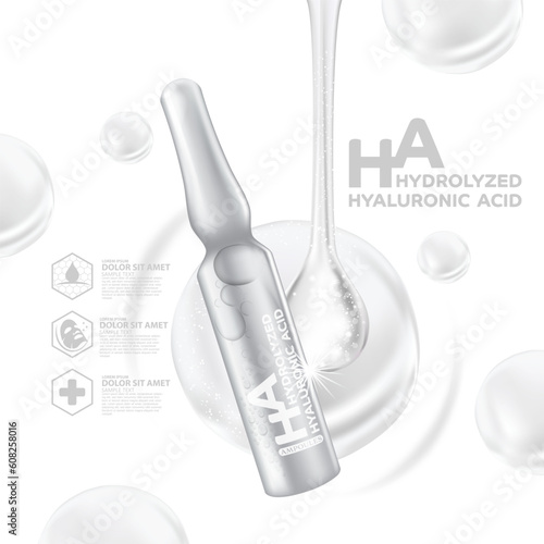 Hyaluronic acid ampoules Serum Skin Care Cosmetic