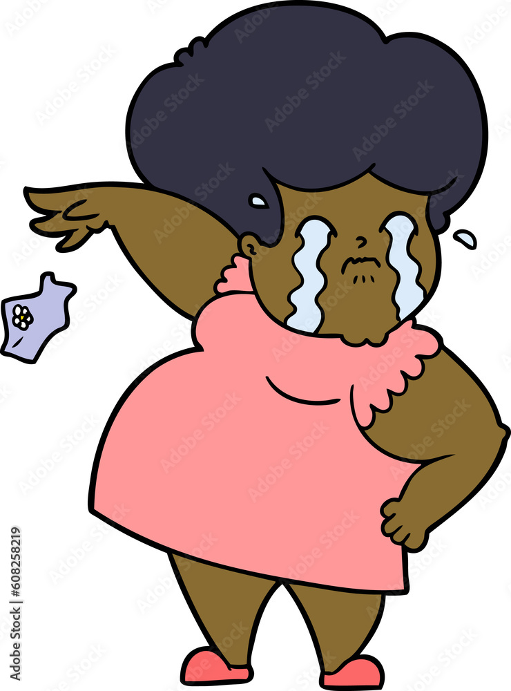 cartoon crying woman dropping handkerchief cartoon crying woman dropping handkerchief
