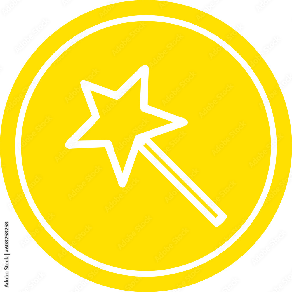 magic wand circular icon symbol