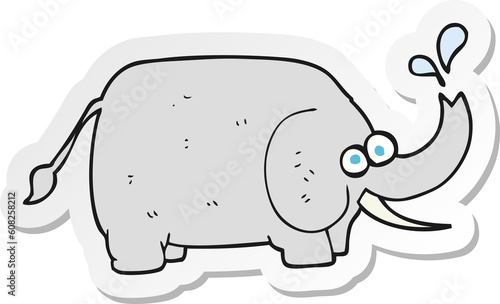 sticker of a cartoon elephant