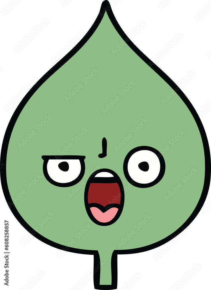 cute cartoon of a expressional leaf cute cartoon of a expressional leaf