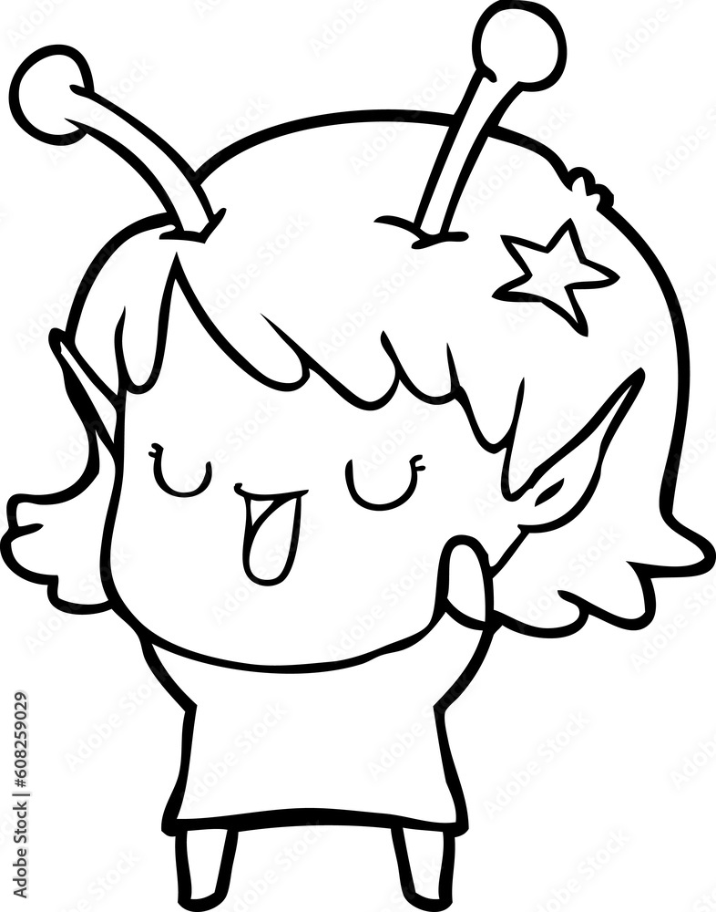 happy alien girl cartoon laughing happy alien girl cartoon laughing