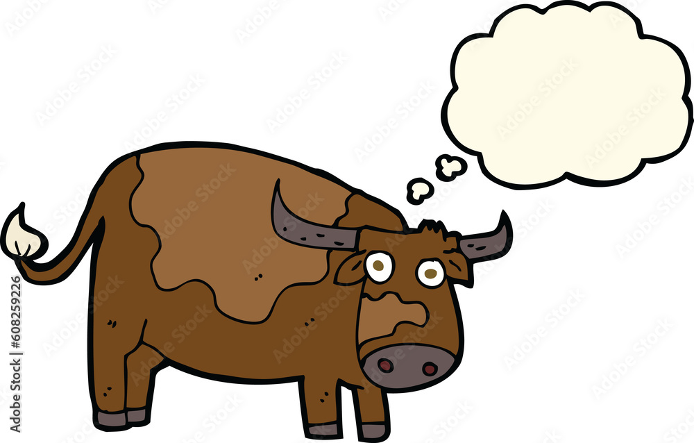 cartoon cow with thought bubble cartoon cow with thought bubble