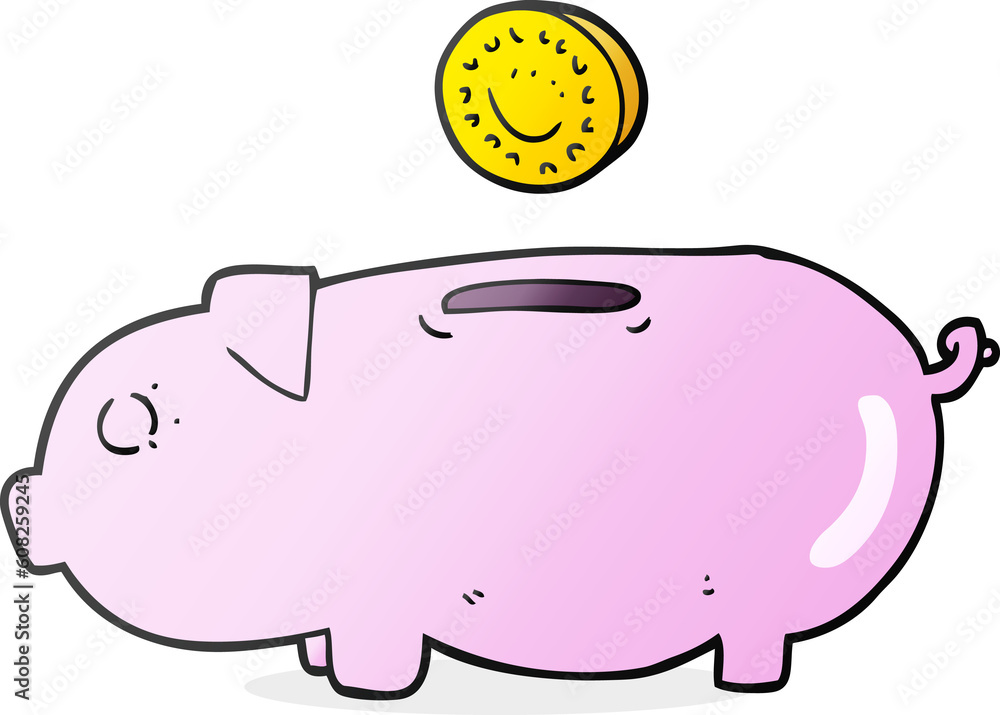 freehand drawn cartoon piggy bank freehand drawn cartoon piggy bank