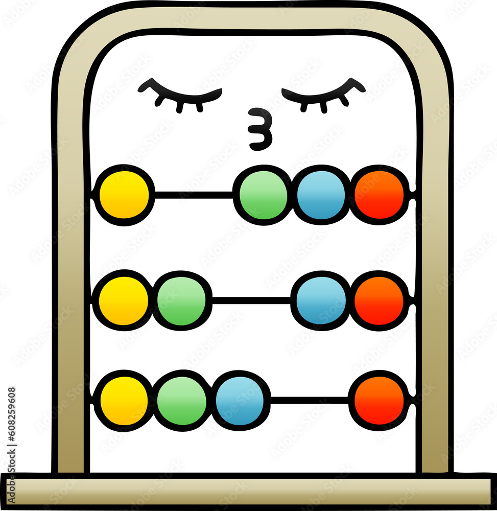 gradient shaded cartoon of a abacus gradient shaded cartoon of a abacus