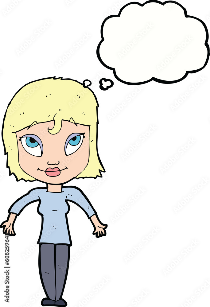 cartoon girl shrugging shoulders with thought bubble cartoon girl shrugging shoulders with thought bubble