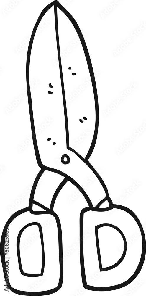 freehand drawn black and white cartoon scissors freehand drawn black and white cartoon scissors