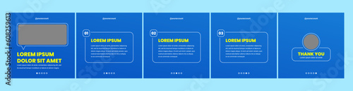 carousel or microblog slide template for social media post. social media template with blue color theme