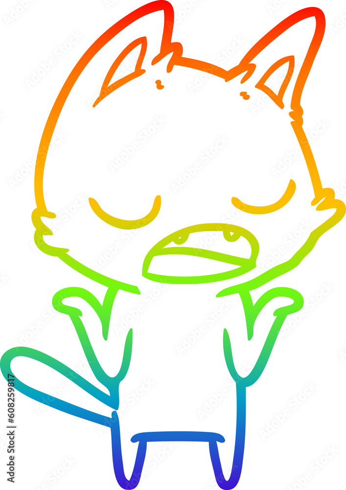 rainbow gradient line drawing of a talking cat shrugging shoulders rainbow gradient line drawing of a talking cat shrugging shoulders