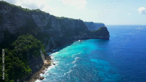 Untitled PrAerial view of amazing cliff view from Nusa Penida - Bali.	oject photo