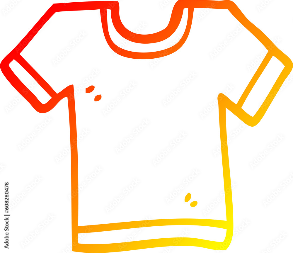 warm gradient line drawing of a cartoon tee shirt