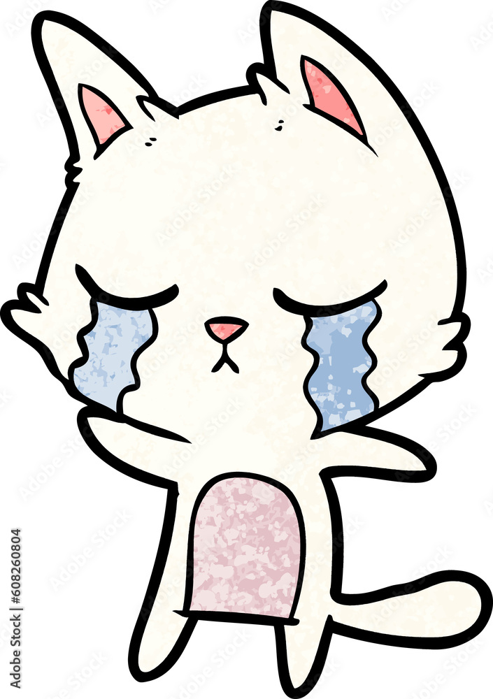 Obraz premium crying cartoon cat