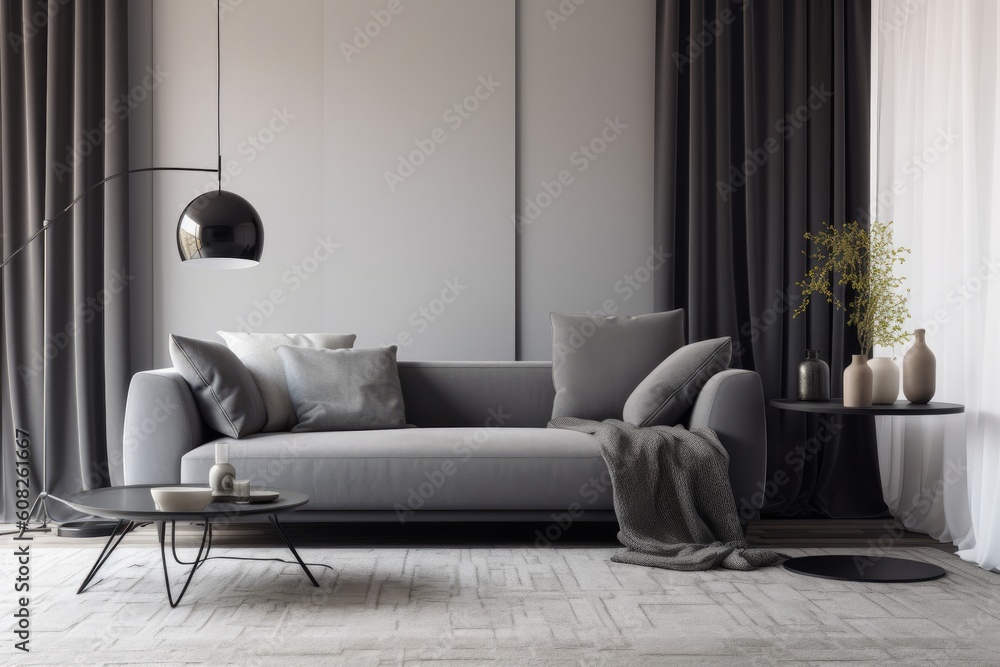 Fototapeta premium Luxurious Elegant Living Room Decor. Generative AI