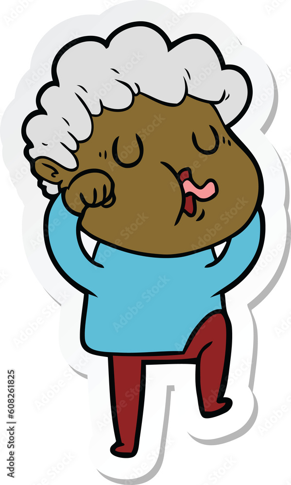 sticker of a cartoon man singing sticker of a cartoon man singing