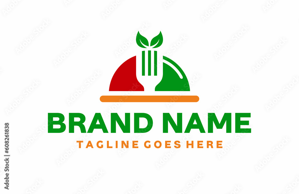 Food service logo, restaurant, food, fork, organic Food service logo, restaurant, food, fork, organic