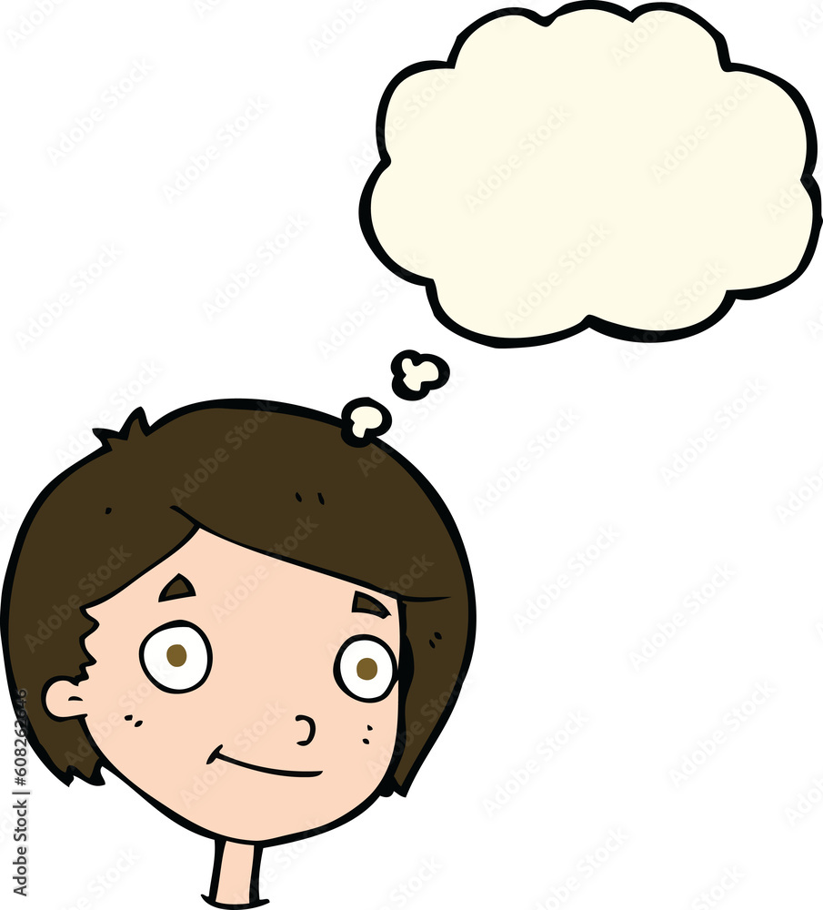 cartoon happy boy with thought bubble cartoon happy boy with thought bubble