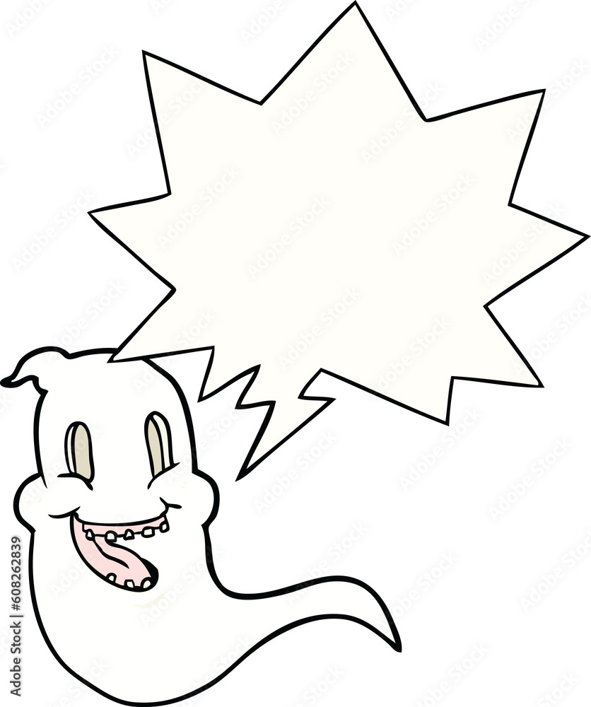 cartoon spooky ghost with speech bubble cartoon spooky ghost with speech bubble