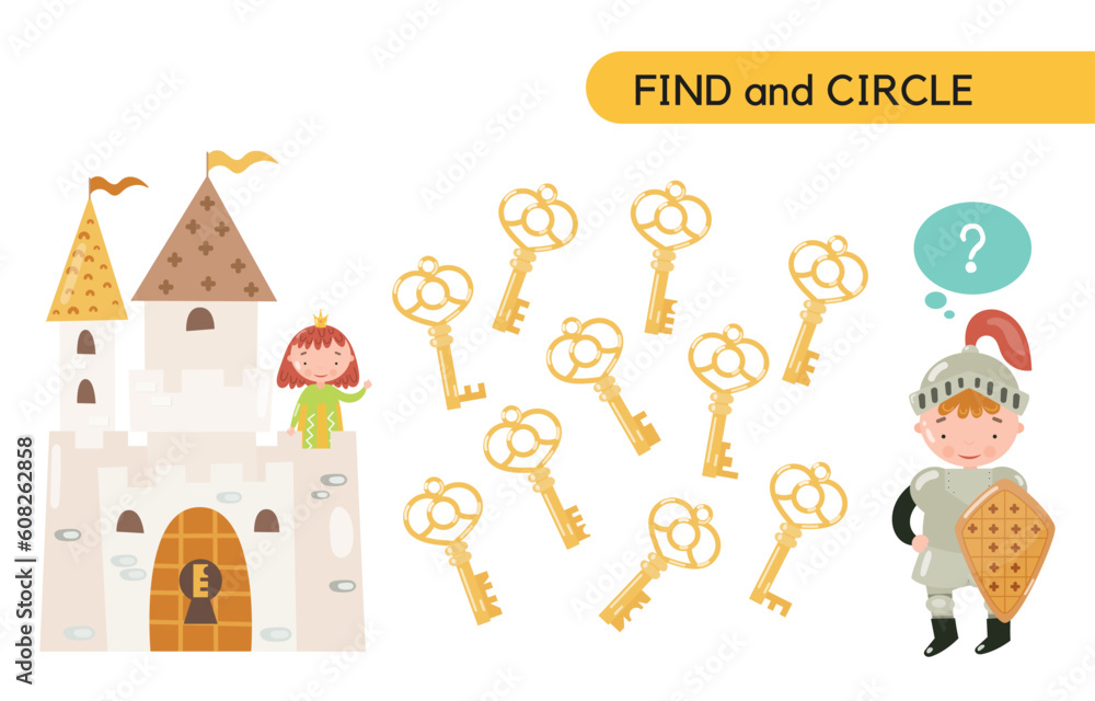 Naklejka premium Find and circle kids activity book