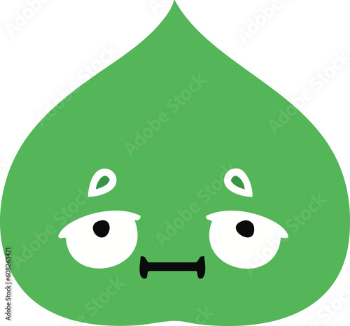 Obraz na plátne flat color retro cartoon of a expressional leaf
