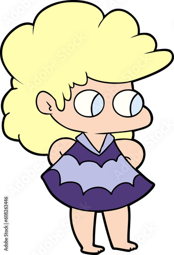 cartoon girl in dress