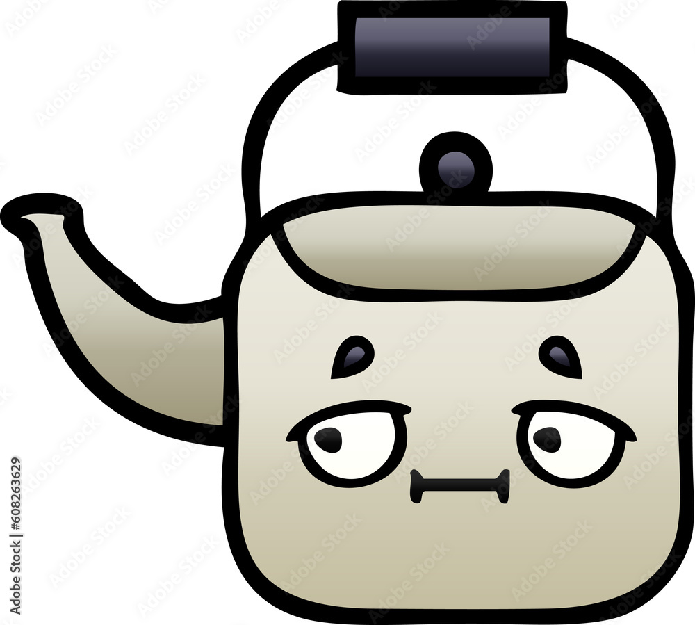 gradient shaded cartoon of a kettle gradient shaded cartoon of a kettle
