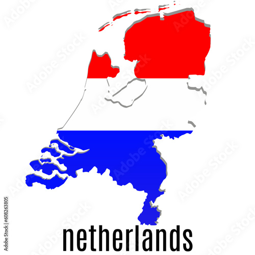 netherlands map with flag colors