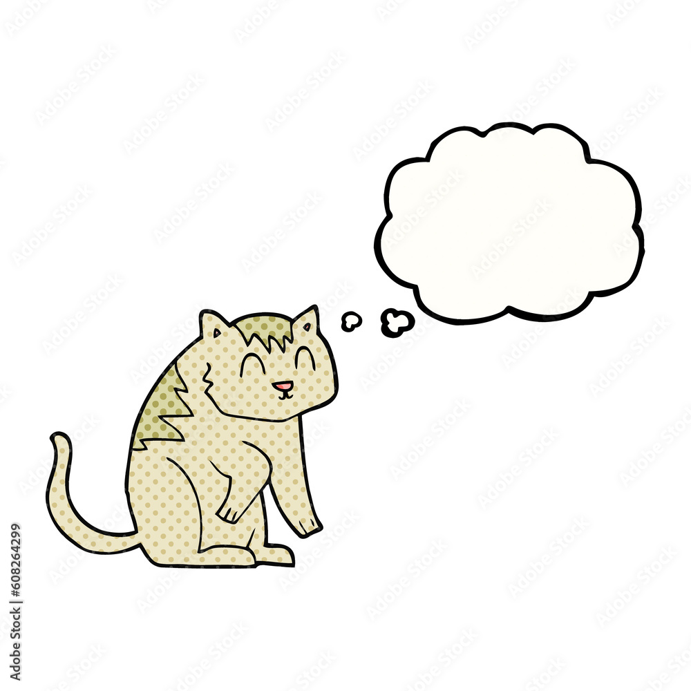 freehand drawn thought bubble cartoon cat freehand drawn thought bubble cartoon cat