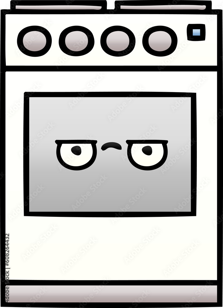 gradient shaded cartoon of a kitchen oven gradient shaded cartoon of a kitchen oven