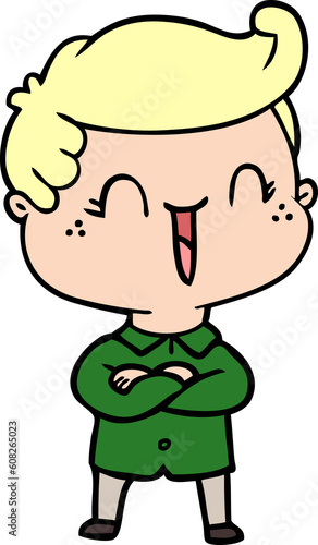 Wallpaper Mural cartoon laughing boy crossing arms Torontodigital.ca